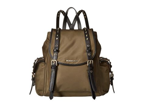 michael kors green print bag|Michael Kors olive green backpack.